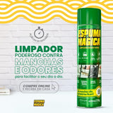 2 Sprays de Espuma Mágica pra Limpeza Profunda de 400ml mais o neutralizador de odores pra chegar em 1 semana